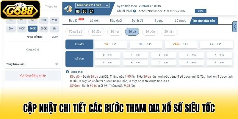 Cập nhật chi tiết các bước tham gia Xổ Số Siêu Tốc
